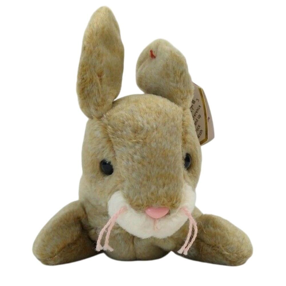 Vintage 1998 Ty Beanie Baby Nibbly Tan/Beige Bean Bag Bunny Rabbit
